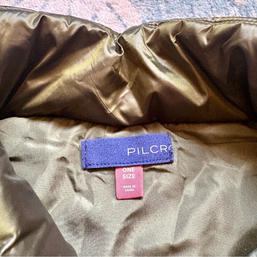 Anthropologie Pilcro Packable Puffer Vest Tie Sides Olive Green OS Spring Travel - Picture 5 of 9